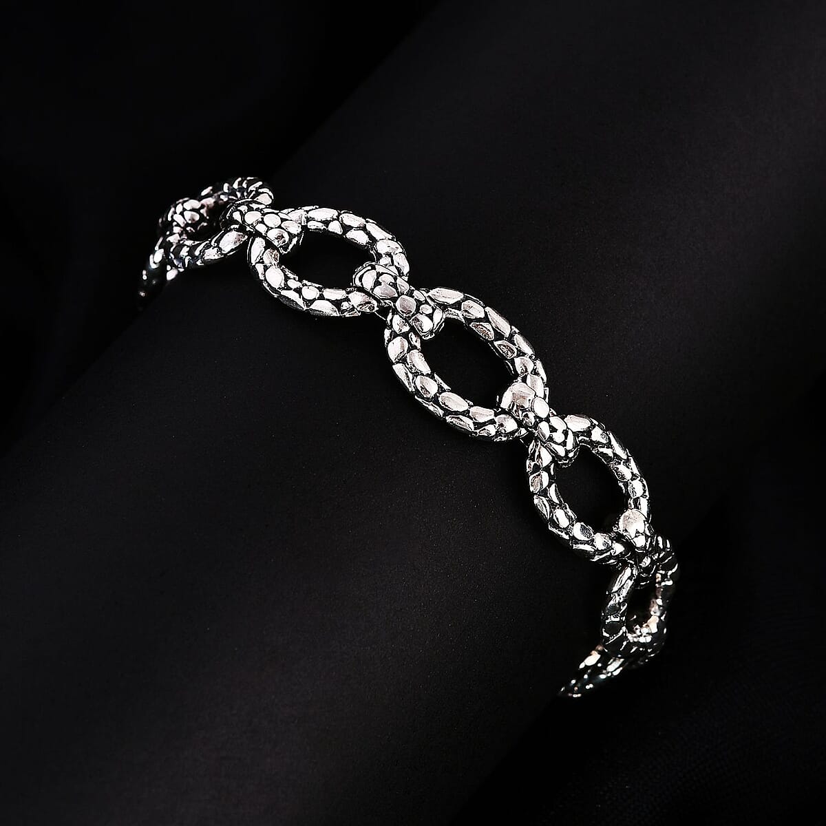 Bali Legacy Sterling Silver Pebble Oval Bracelet (6.50 In) 17.29 Grams image number 1