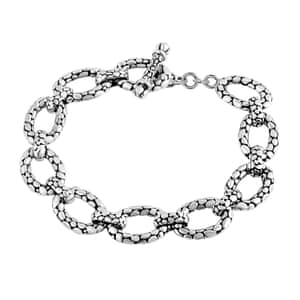 Bali Legacy Sterling Silver Pebble Oval Bracelet (7.25 In) 20.14 Grams