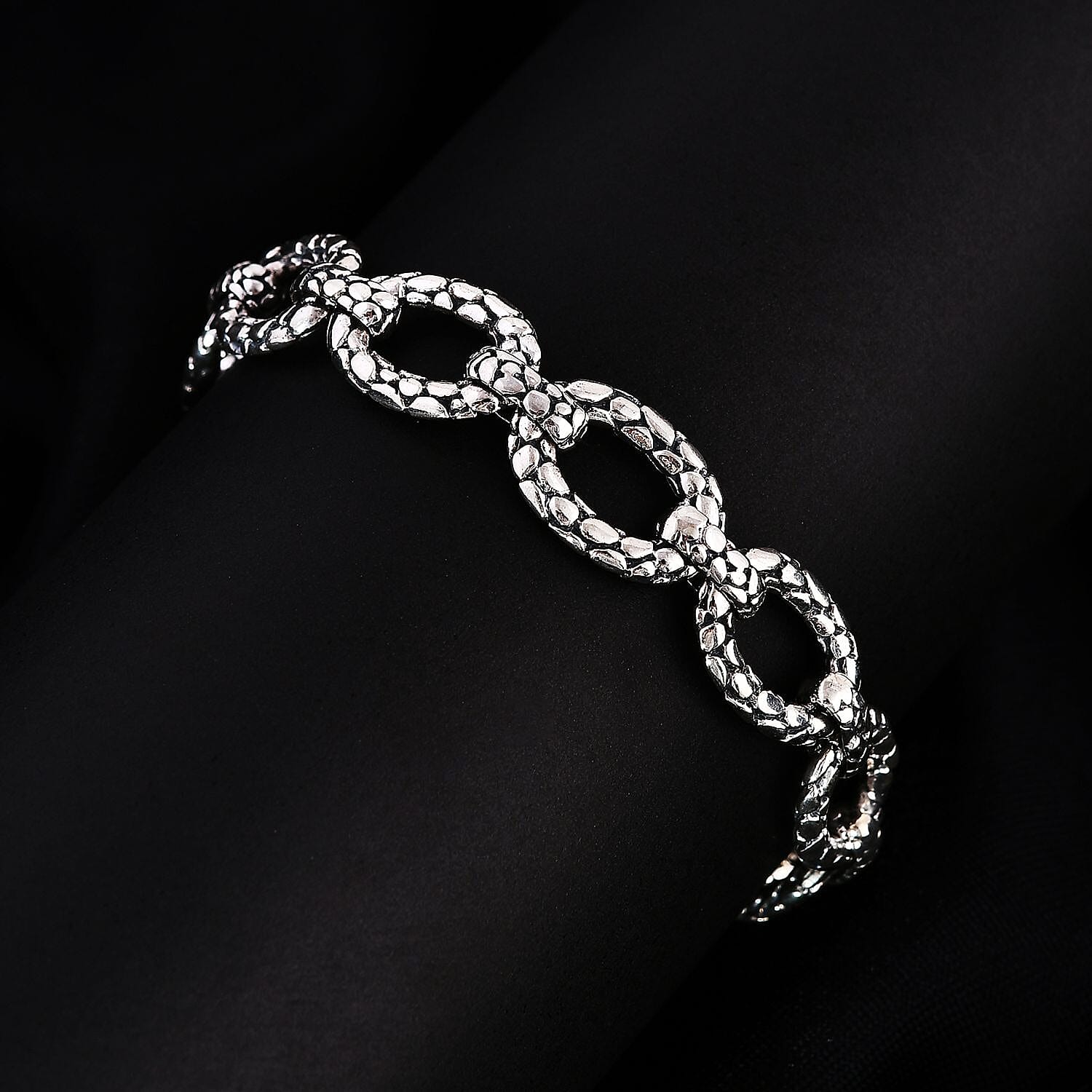 Bali Legacy Sterling Silver Pebble Oval Bracelet (7.25 In) 20.14 Grams
