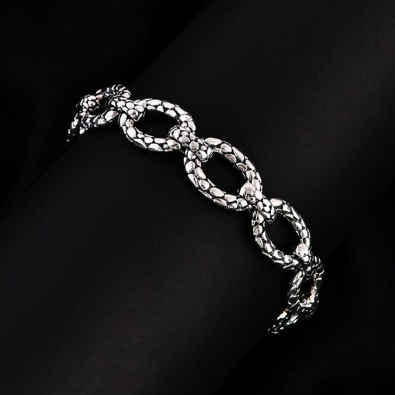 Bali Legacy Sterling Silver Pebble Oval Bracelet (7.25 In) 20.14 Grams