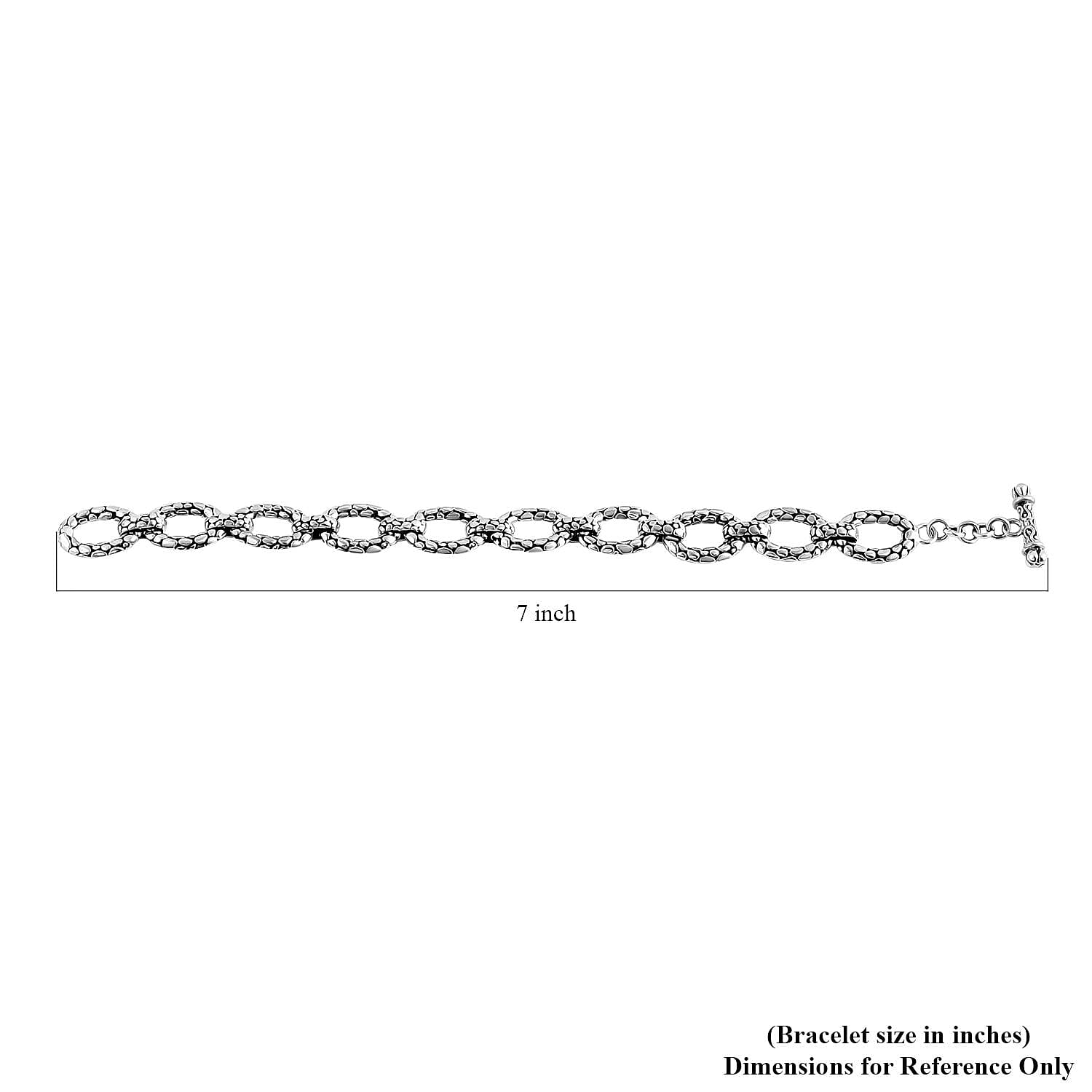 Bali Legacy Sterling Silver Pebble Oval Bracelet (7.25 In) 20.14 Grams