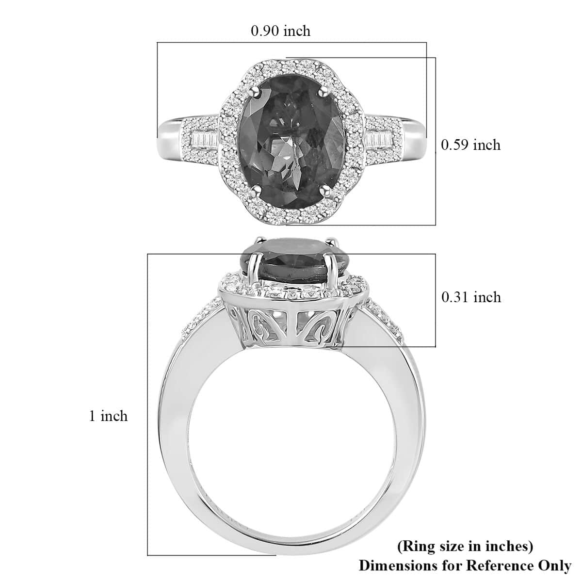 Luxoro 10K White Gold AAA Tanzania Natural Green Apatite and G-H I2 Diamond Ring (Size 7.0) 5.35 Grams 4.15 ctw (Del in 10-12 Days) image number 5