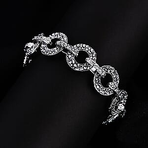 Bali Legacy Sterling Silver Frangipani Round Bracelet (6.50 Inches) (22.37 Grams)