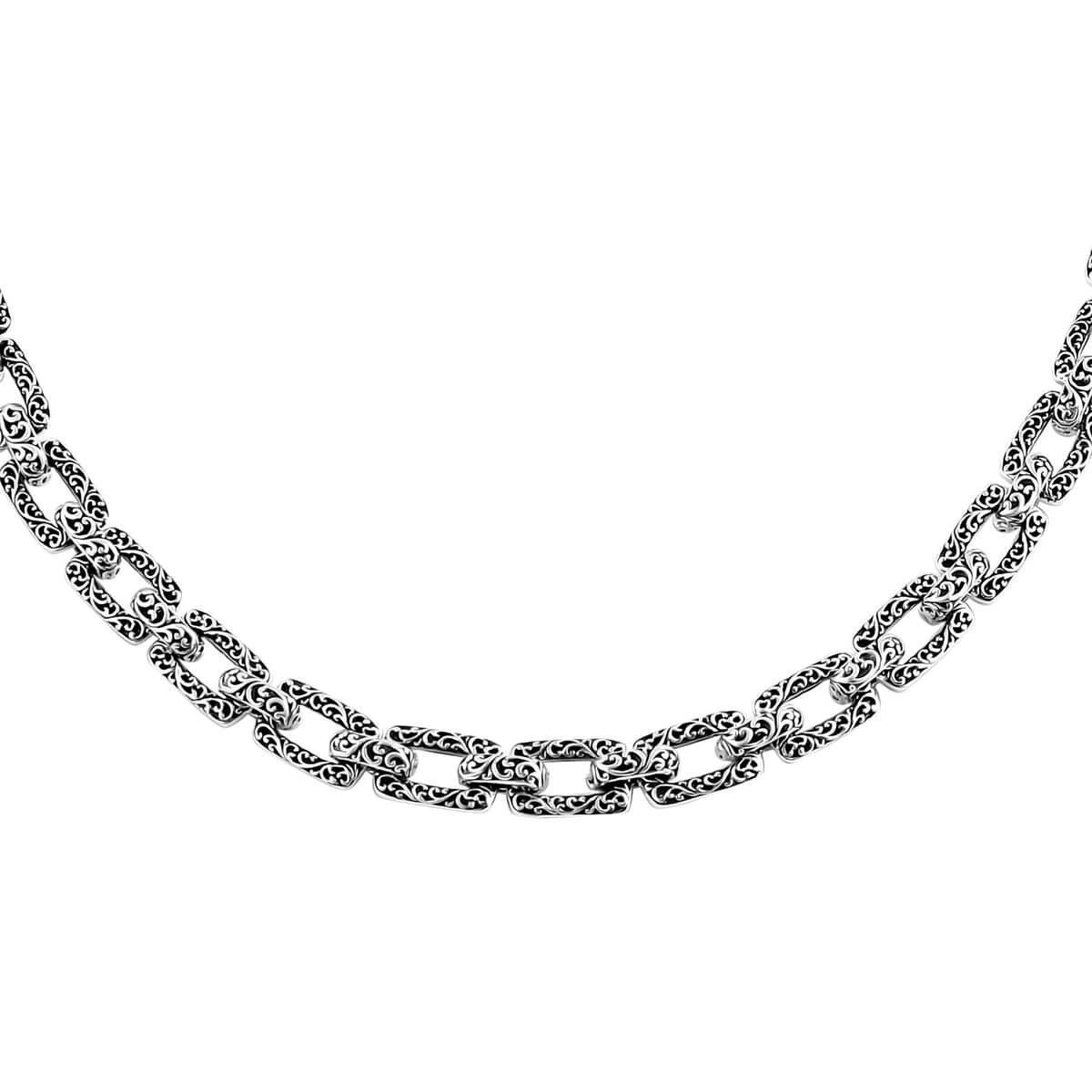 Bali Legacy Sterling Silver Filigree Cushion Necklace 20 Inches 59.72 Grams image number 3