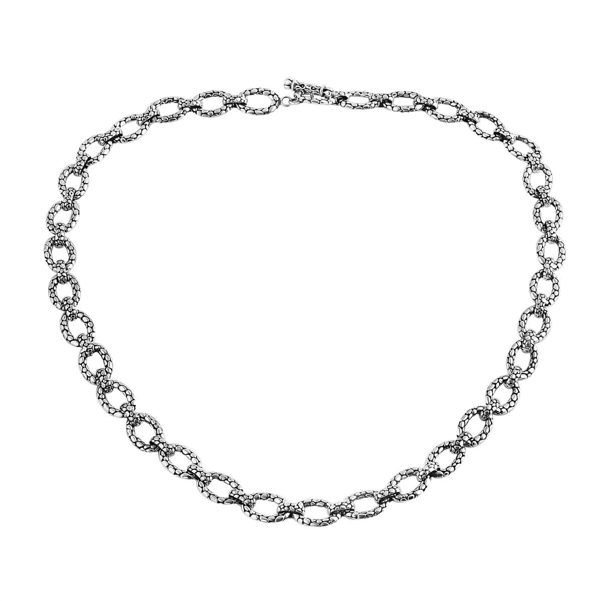 Bali Legacy Sterling Silver Pebble Oval Necklace 20 Inches 48.86 Grams image number 0