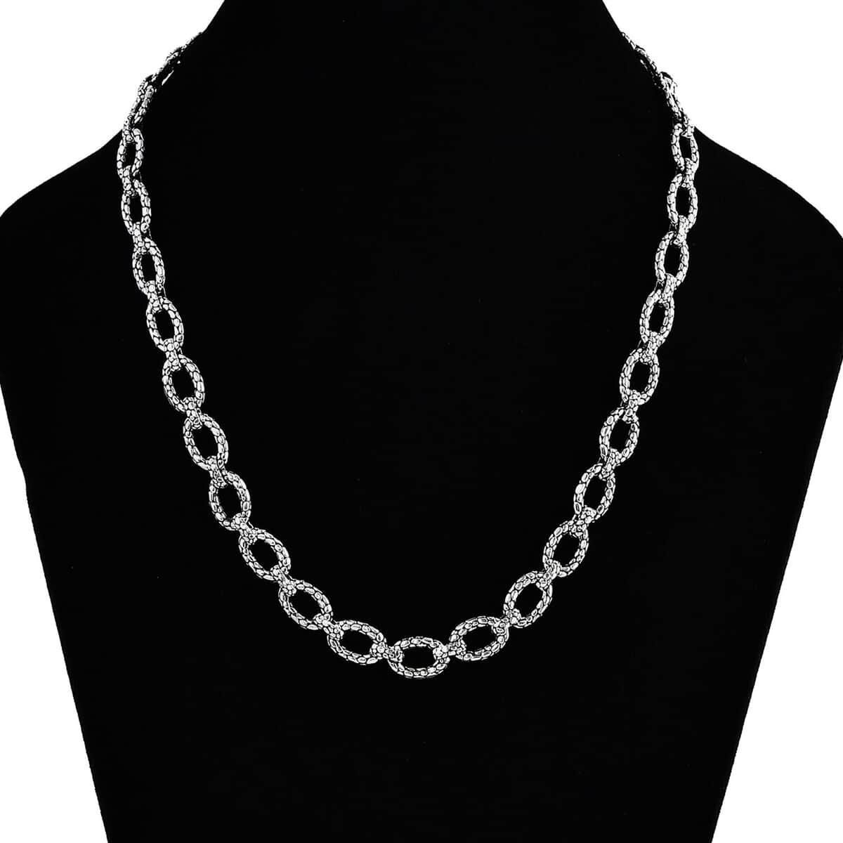 Bali Legacy Sterling Silver Pebble Oval Necklace 20 Inches 48.86 Grams image number 2