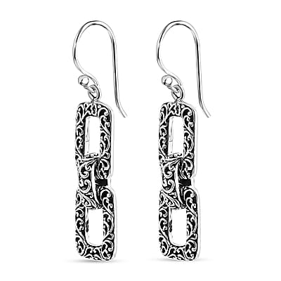 Bali Legacy Sterling Silver Filigree Cushion Earrings 7.65 Grams