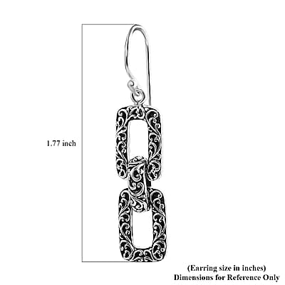 Bali Legacy Sterling Silver Filigree Cushion Earrings 7.65 Grams
