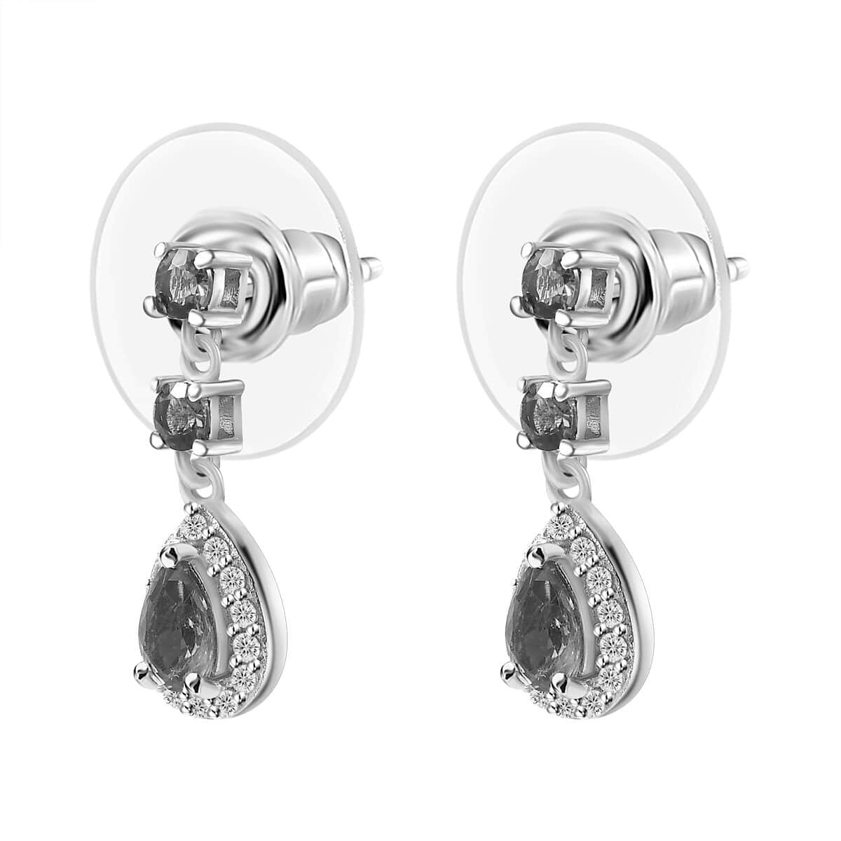 Kashmir Kyanite and Multi Gemstone Earrings in Platinum Over Sterling Silver 1.80 ctw image number 3