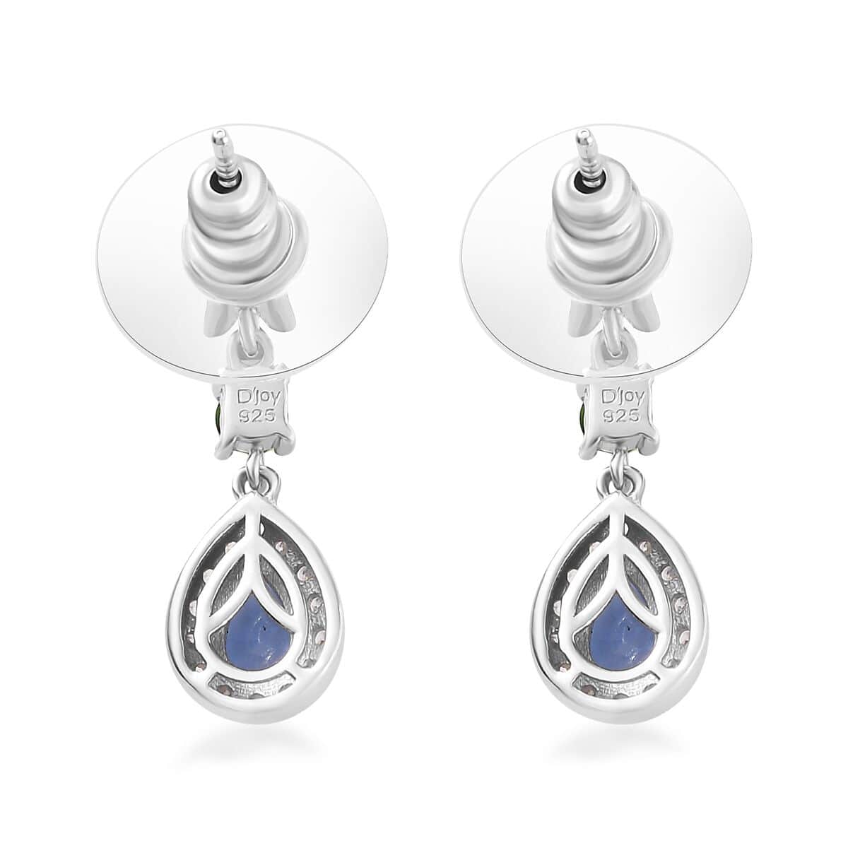 Kashmir Kyanite and Multi Gemstone Earrings in Platinum Over Sterling Silver 1.80 ctw image number 4