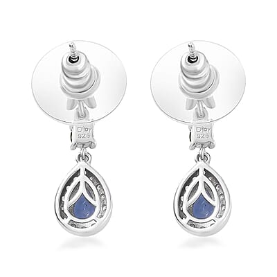 Kashmir Kyanite and Multi Gemstone Earrings in Platinum Over Sterling Silver 1.80 ctw