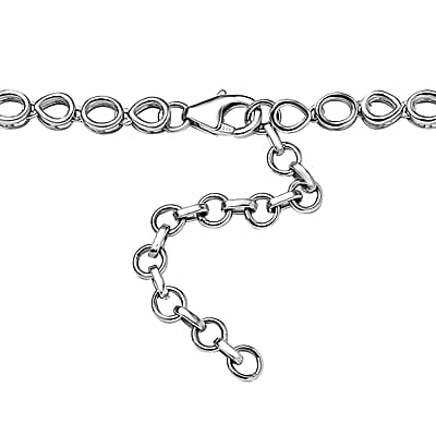Kashmir Kyanite and White Zircon Necklace 18-20 Inches in Platinum Over Sterling Silver 10.75 ctw