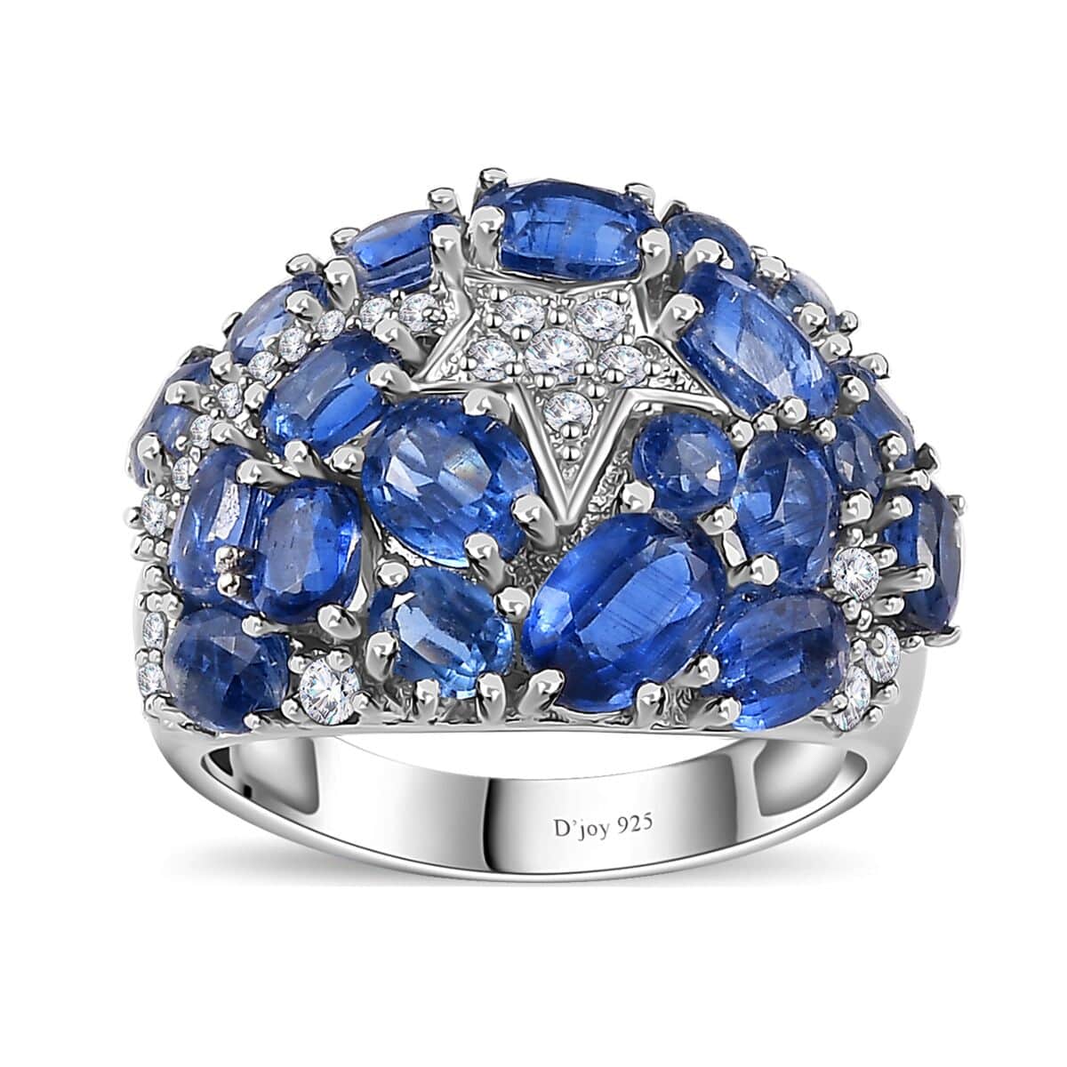 Kashmir Kyanite and White Zircon Shooting Star Ring in Platinum Over Sterling Silver (Size 7.0) 5.60 ctw image number 0