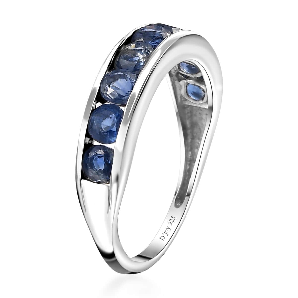 Kashmir Kyanite Half Eternity Band Ring in Platinum Over Sterling Silver (Size 10.0) 1.60 ctw image number 3