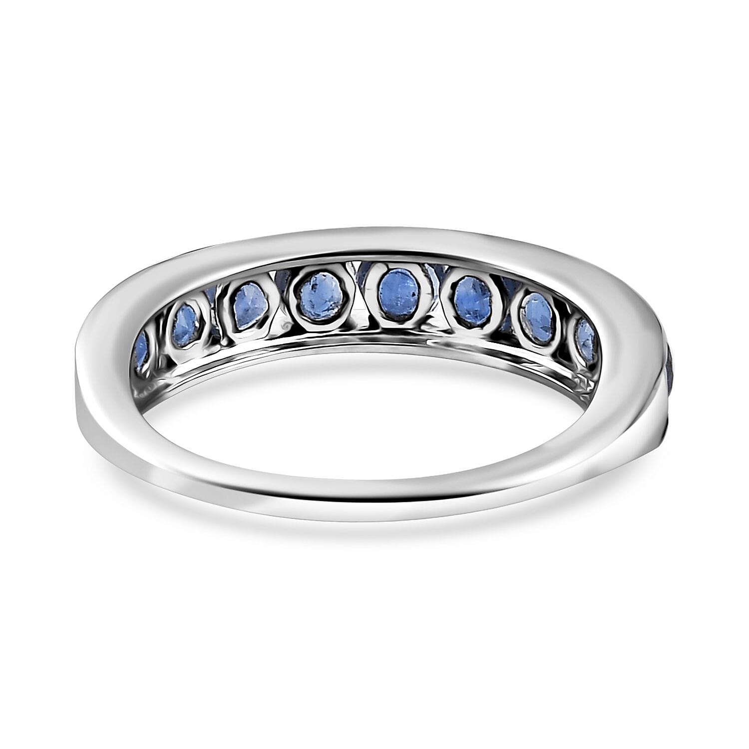Kashmir Kyanite Half Eternity Band Ring in Platinum Over Sterling Silver (Size 10.0) 1.60 ctw