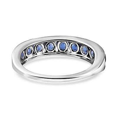 Kashmir Kyanite Half Eternity Band Ring in Platinum Over Sterling Silver (Size 10.0) 1.60 ctw