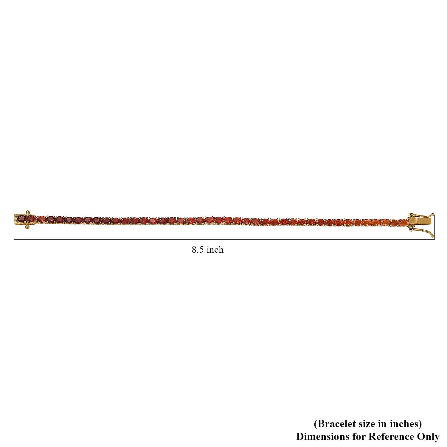 Jalisco Fire Opal Tennis Bracelet in Vermeil Yellow Gold Over Sterling Silver (7.25 In) 5.60 ctw