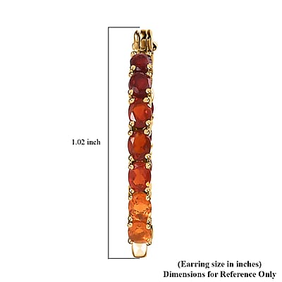 Jalisco Fire Opal Inside Out Hoop Earrings in Vermeil Yellow Gold Over Sterling Silver 2.75 ctw