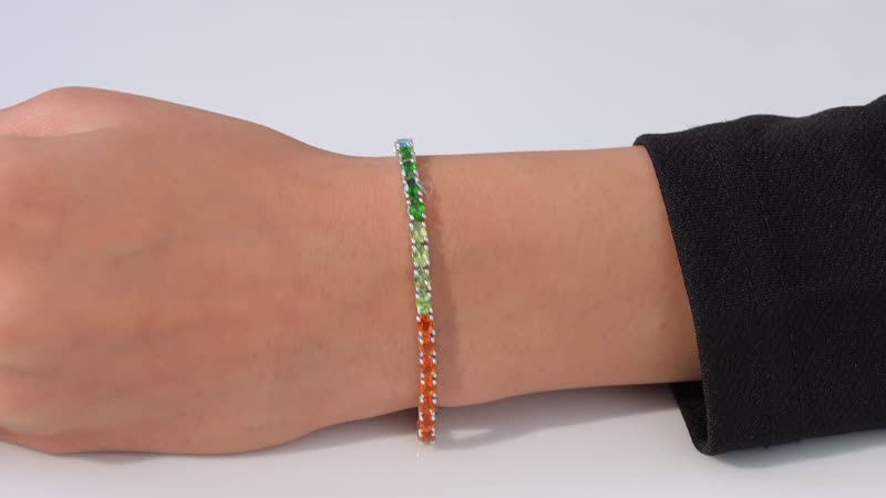 Multi Gemstone Bracelet in Platinum Over Sterling Silver (7.25 In) 8.40 ctw