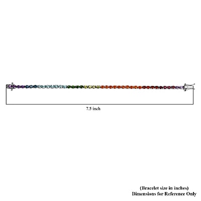 Multi Gemstone Bracelet in Platinum Over Sterling Silver (7.25 In) 8.40 ctw