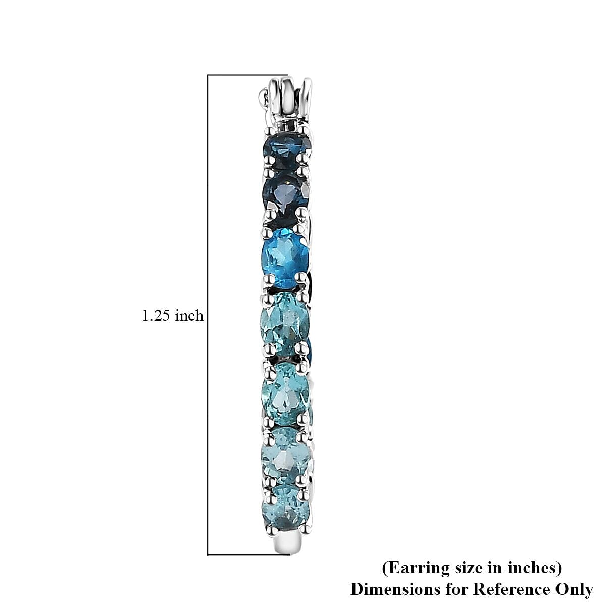 Multi Gemstone Inside Out Hoop Earrings in Platinum Over Sterling Silver 4.85 ctw