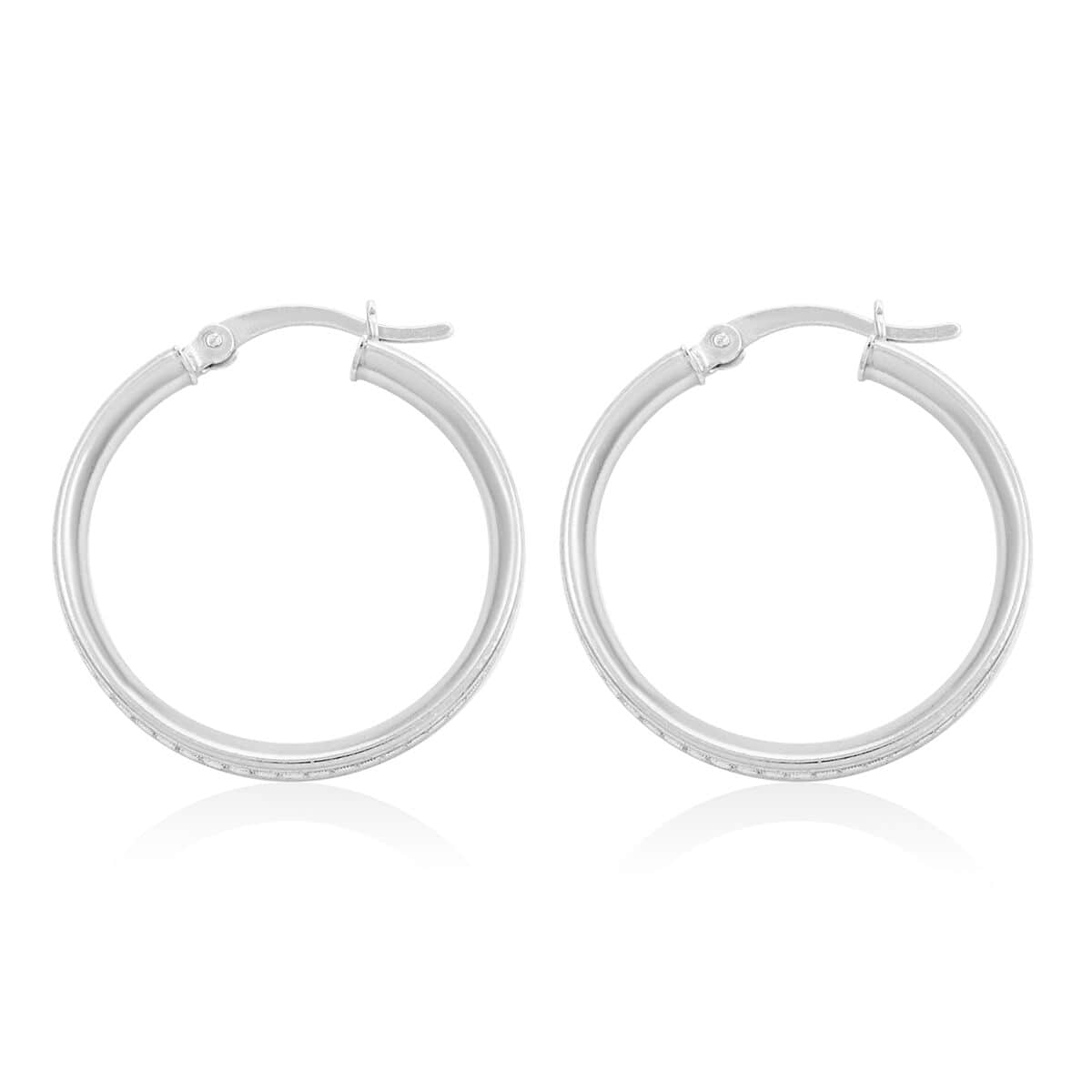 Sterling Silver 25mm Earrings 3 Grams image number 3