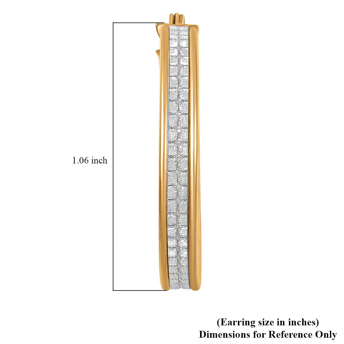 Grid Hoop Earrings in 14K Yellow Gold Over Sterling Silver 3 Grams image number 5