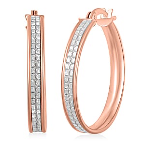 14K Rose Gold Over Sterling Silver 25mm Earrings 3 Grams