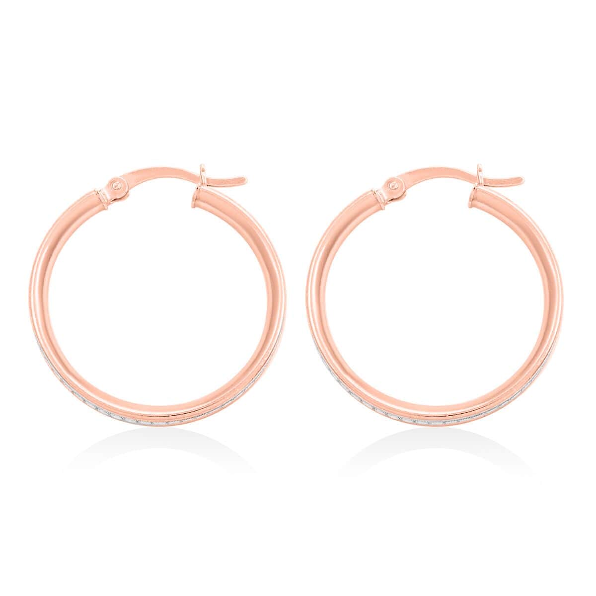 14K Rose Gold Over Sterling Silver 25mm Earrings 2.90 Grams image number 3