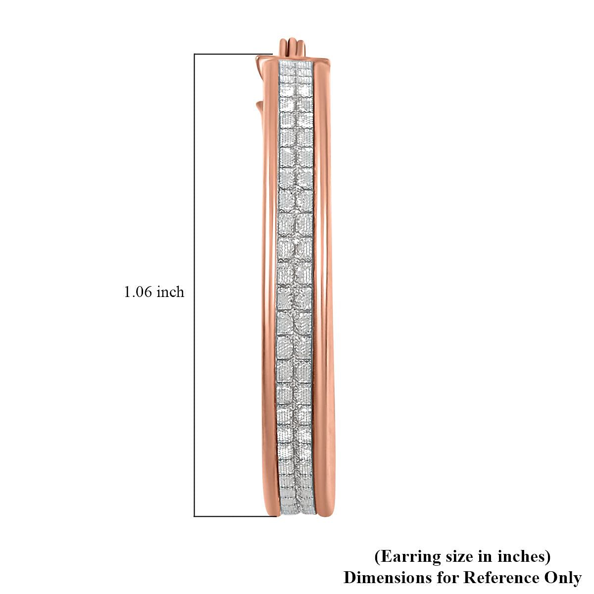 14K Rose Gold Over Sterling Silver 25mm Earrings 3 Grams image number 5