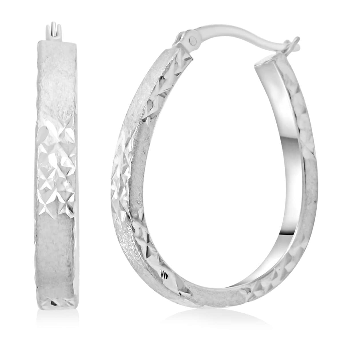 Sterling Silver Hoop Earrings 3.10 Grams image number 0