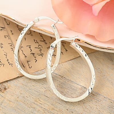 Sterling Silver Hoop Earrings 3.10 Grams