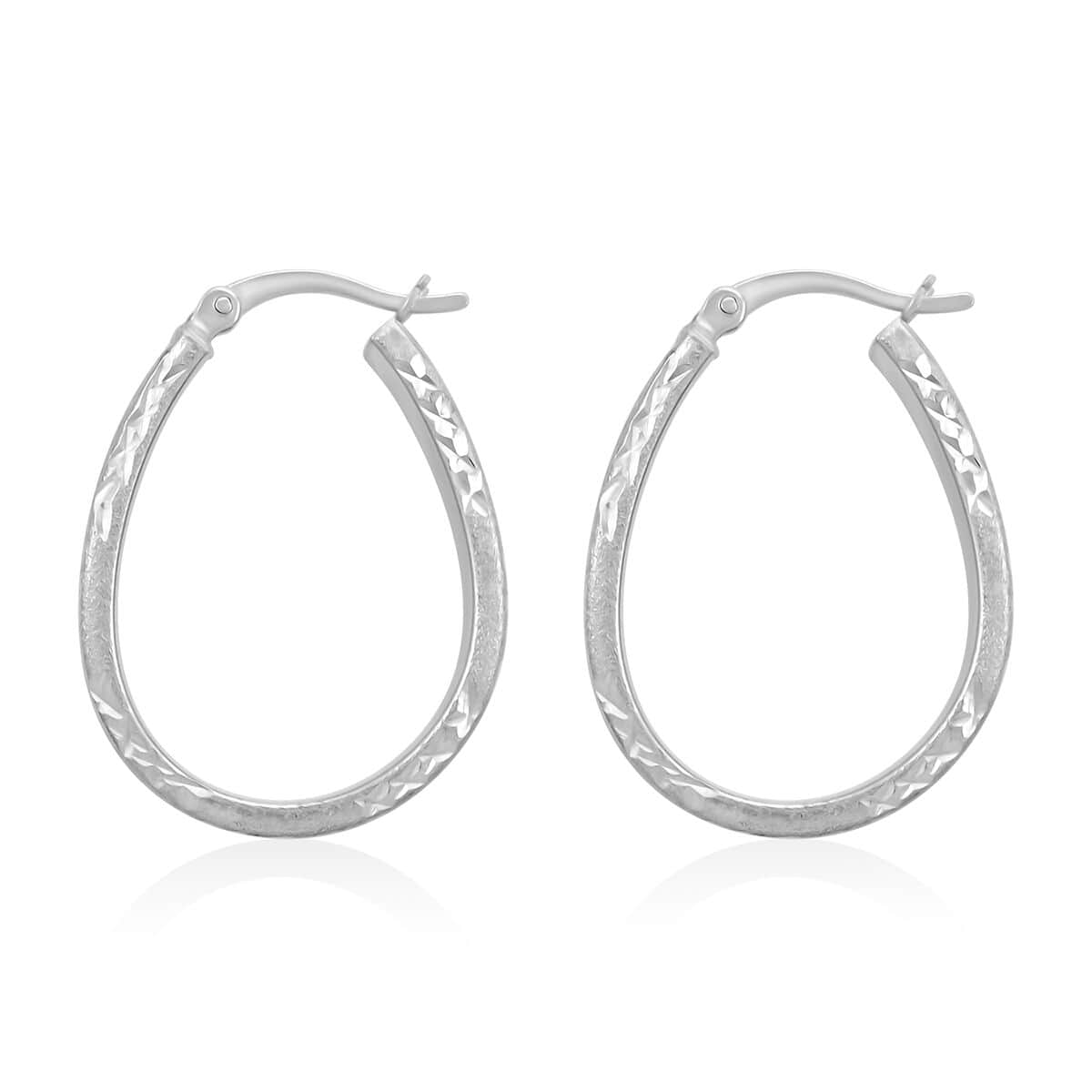 Sterling Silver Hoop Earrings 3.10 Grams image number 3
