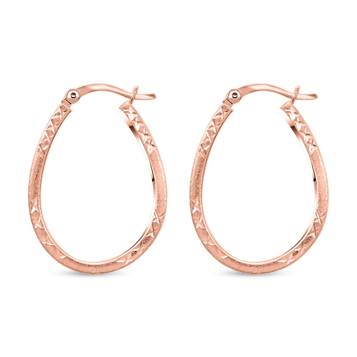 14K Rose Gold Over Sterling Silver Hoop Earrings 3 Grams image number 3