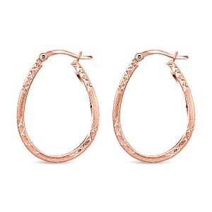 14K Rose Gold Over Sterling Silver Hoop Earrings 3 Grams