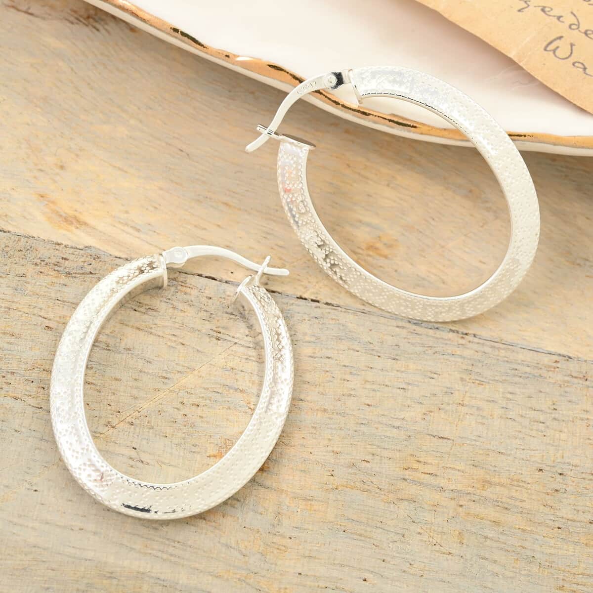 Sterling Silver Hoop Earrings (3.40 g) image number 1
