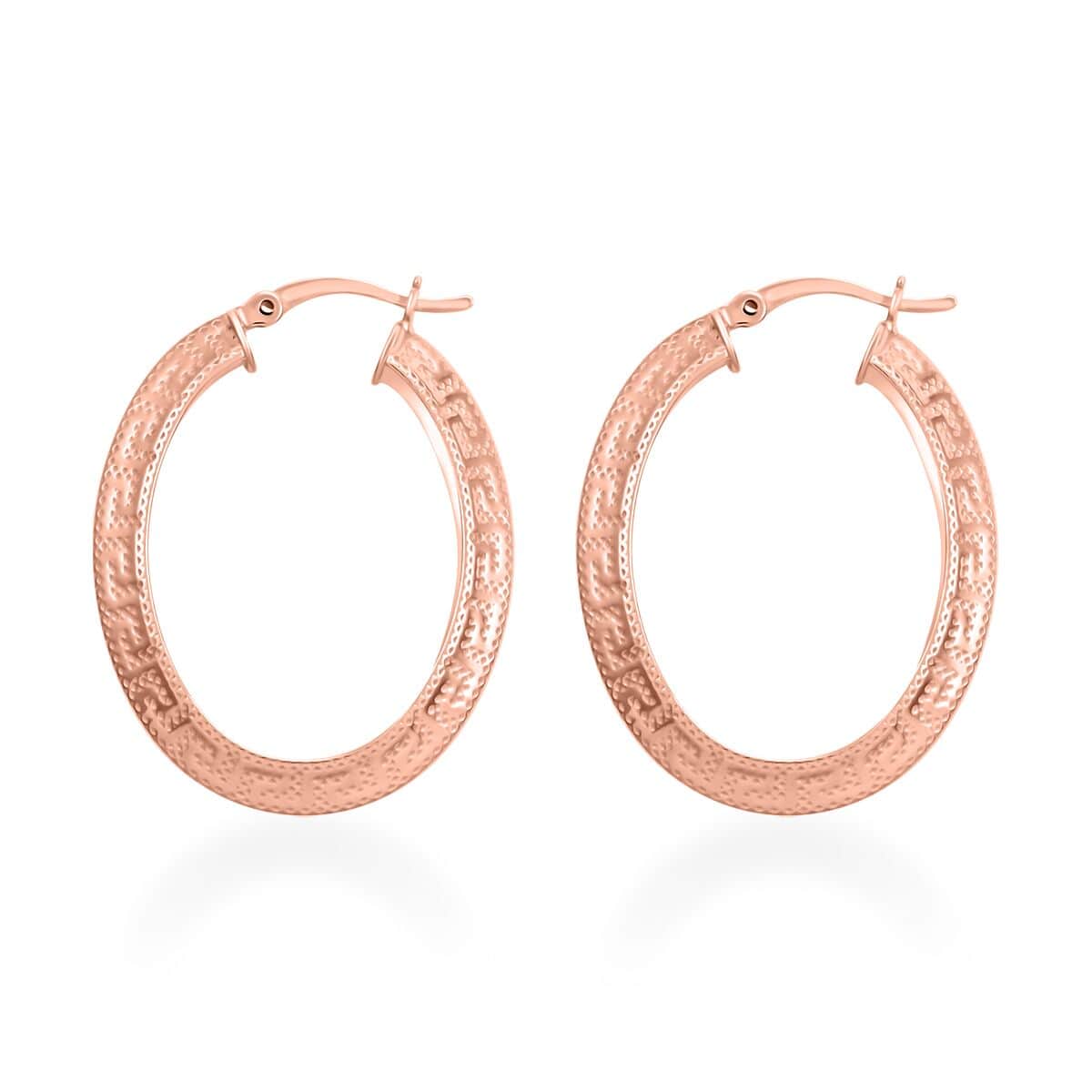 14K Rose Gold Over Sterling Silver Hoop Earrings 3.50 Grams image number 3