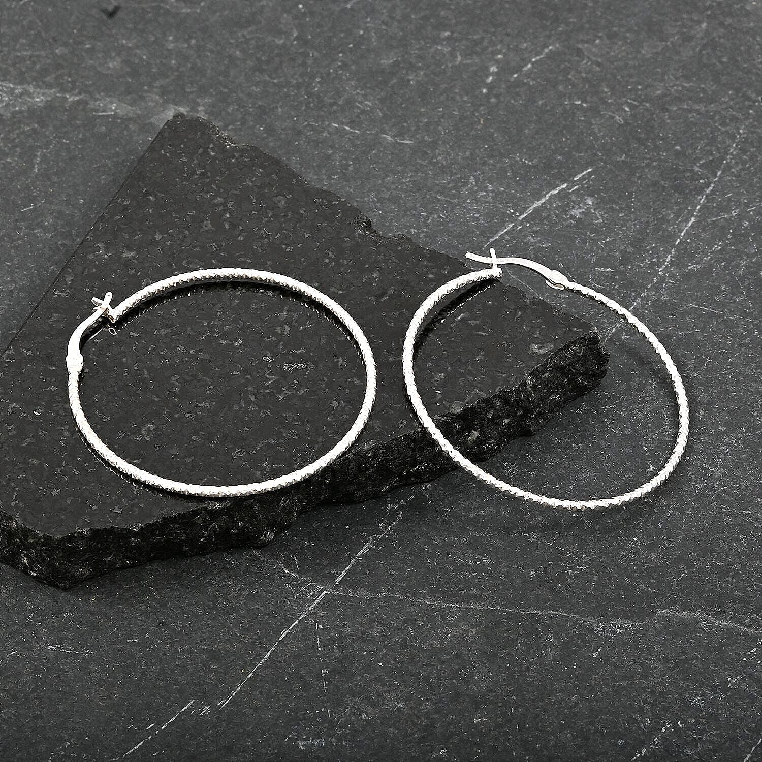 Sterling Silver 40mm Earrings 2.40 Grams