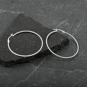Sterling Silver 40mm Earrings 2.40 Grams