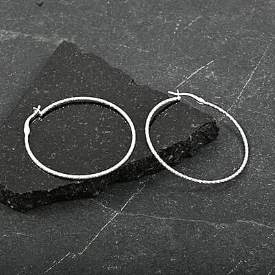 Sterling Silver 40mm Earrings 2.40 Grams