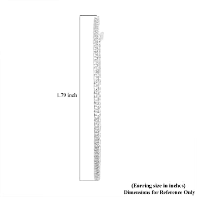 Sterling Silver 40mm Earrings 2.40 Grams