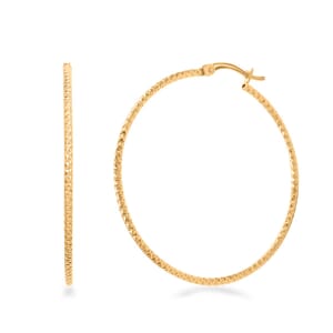 14K Yellow Gold Over Sterling Silver 40mm Earrings 2.4 Grams