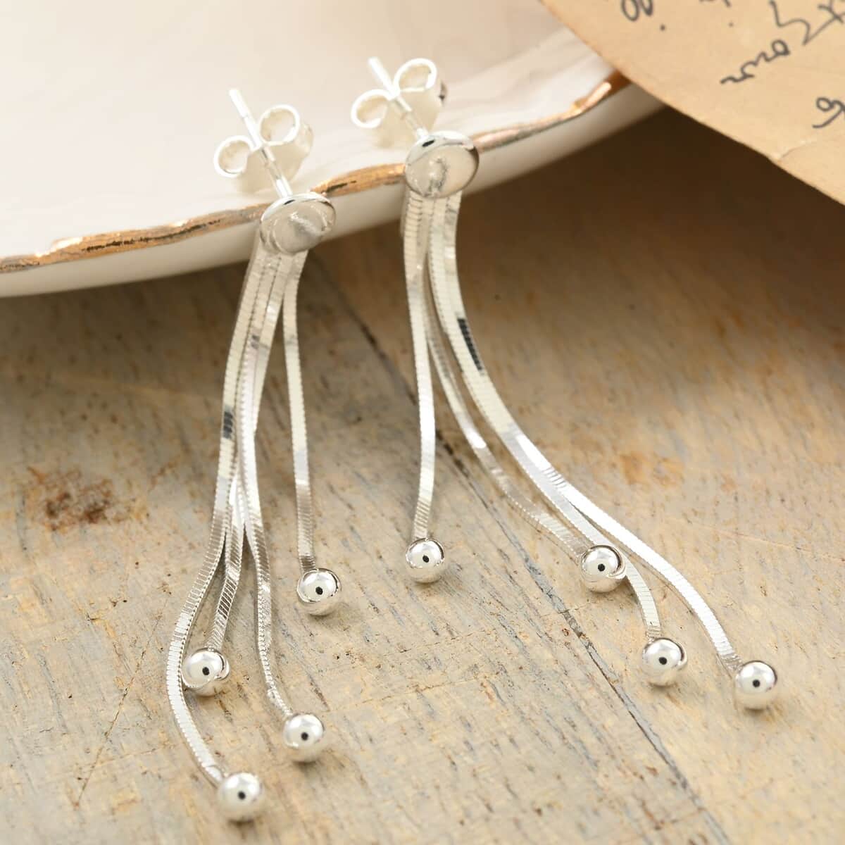 Dangling Earrings in Sterling Silver 2.50 Grams image number 1