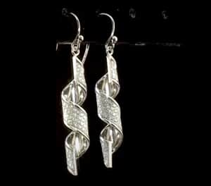 Sterling Silver Swirl Dangle Earrings 3 Grams