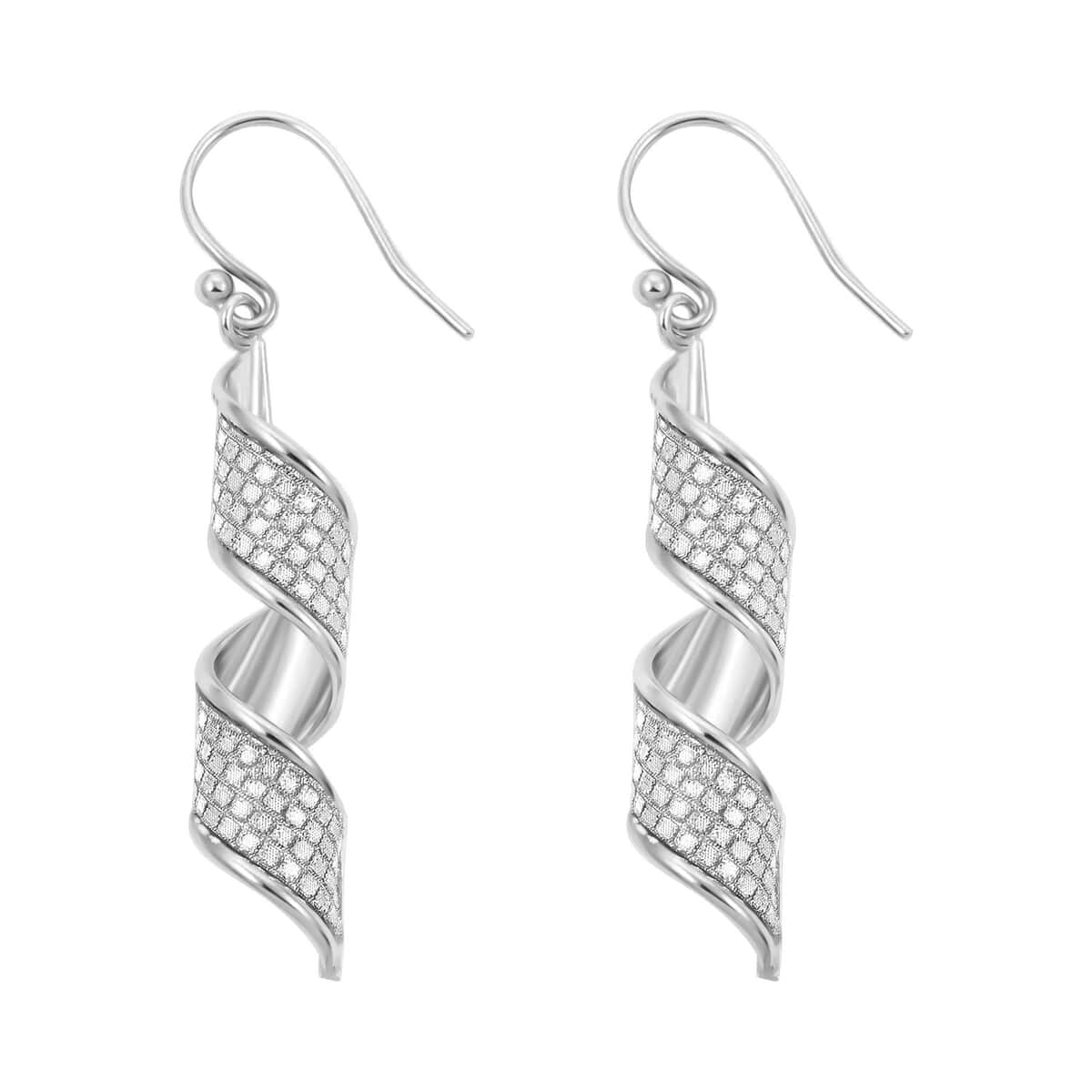 Sterling Silver Swirl Dangle Earrings 3 Grams image number 3