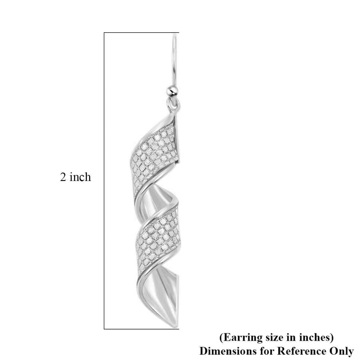 Sterling Silver Swirl Dangle Earrings 3 Grams image number 4