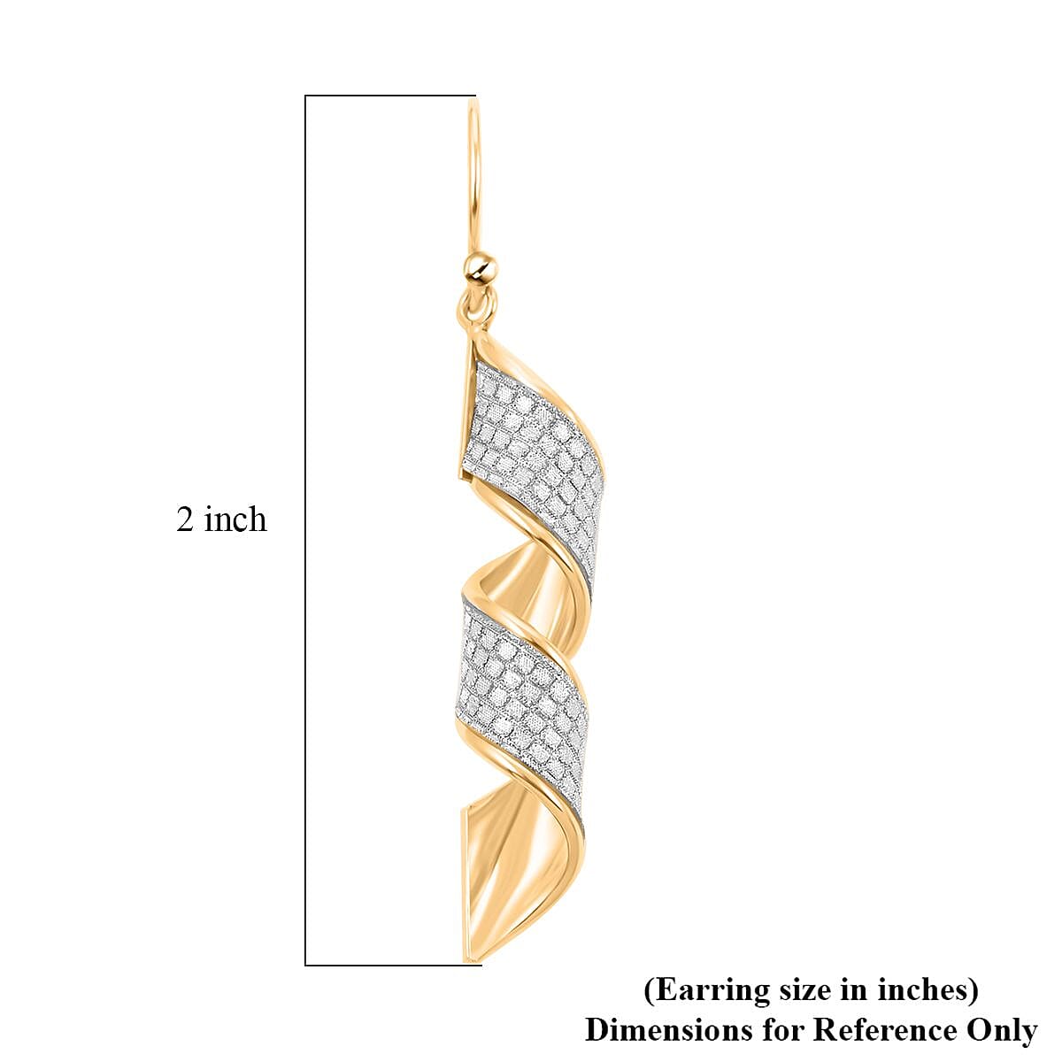 14K Yellow Gold Over Sterling Silver Swirl Dangle Earrings 3.10 Grams