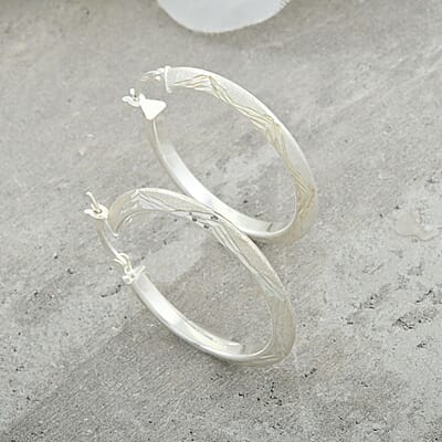 Sterling Silver 30mm Earrings 3.30 Grams