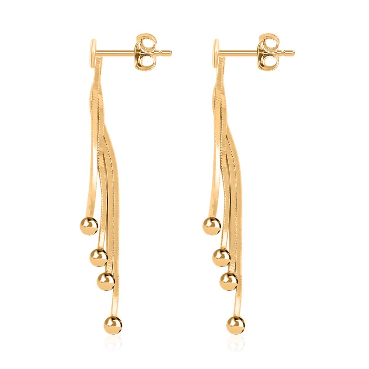 Dangling Earrings in 14K Yellow Gold Over Sterling Silver 2.50 Grams image number 3