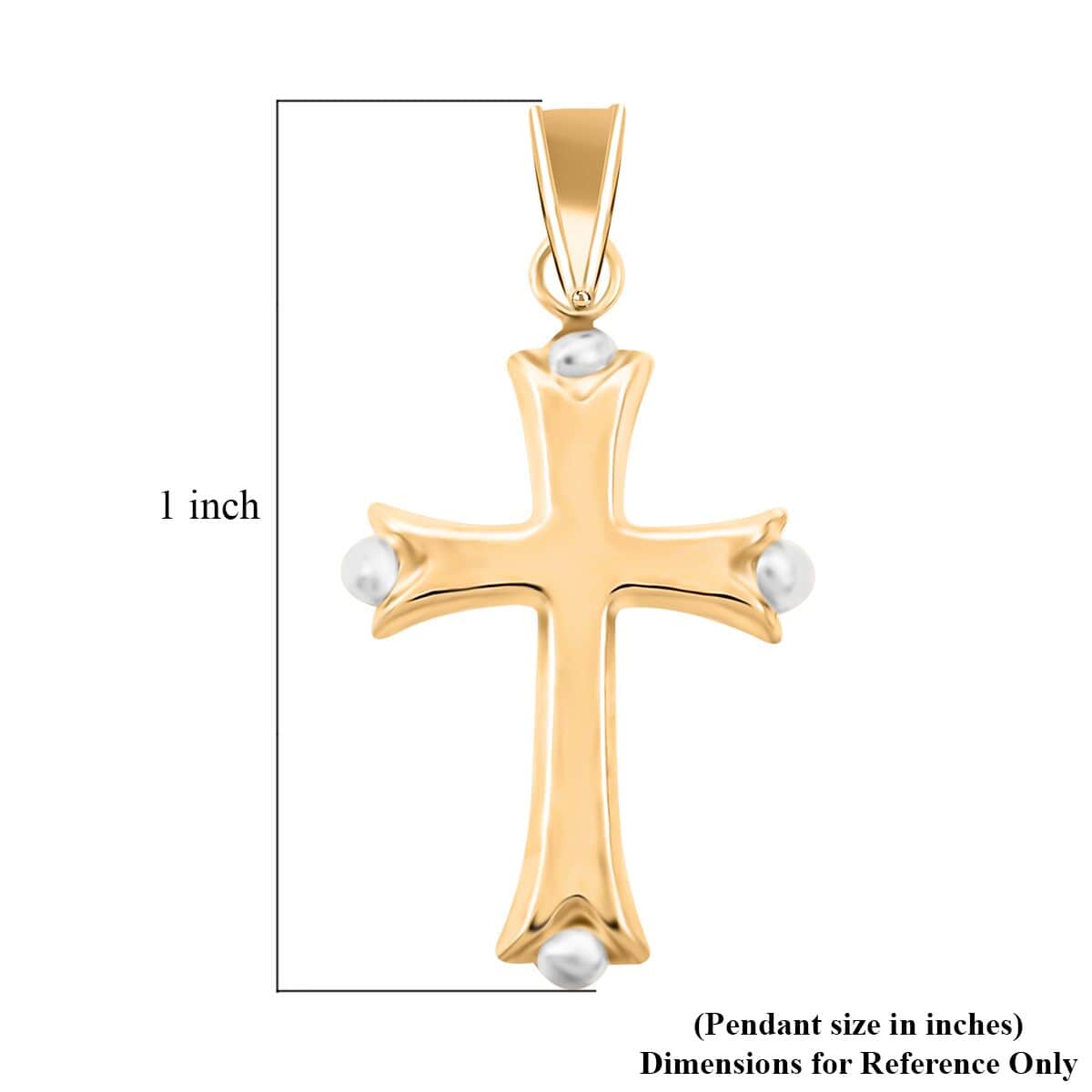 14K Yellow and White Gold Cross Pendant 0.31 Grams image number 4
